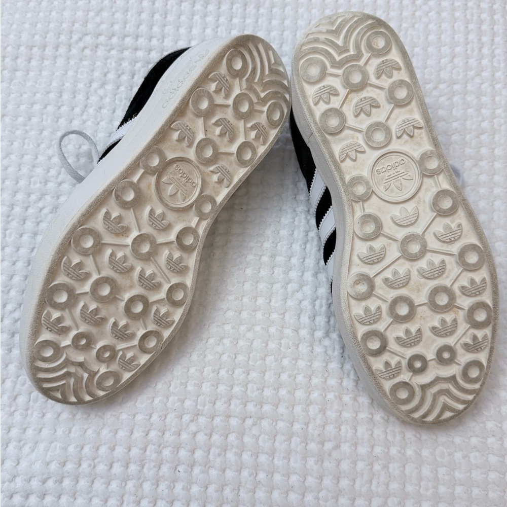 Adidas Gazelle Bold Black and White Suede Sneakers - Picture 6 of 8